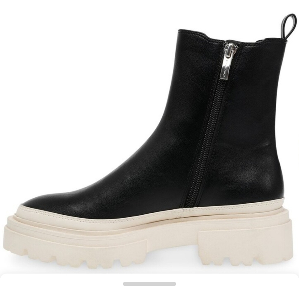 Steven by Steve Madden Black armond lug-sole Chelsea Boots size 8m - Picture 2 of 12
